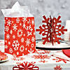 40" x 100 ft.  Red & White Snowflake Plastic Tablecloth Roll Image 1