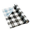 40" x 100 ft. Black & White Buffalo Check Plastic Tablecloth Roll Image 1