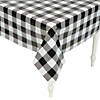 40" x 100 ft. Black & White Buffalo Check Plastic Tablecloth Roll Image 1