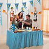 40" x 100 ft. Blue &amp; White Argyle Plastic Tablecloth Roll Image 3