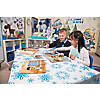 40" x 100 Ft. Blue Snowflake Disposable Plastic Tablecloth Roll Image 2