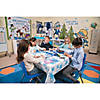 40" x 100 Ft. Blue Snowflake Disposable Plastic Tablecloth Roll Image 3