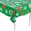 40" x 100 Ft. Green Snowflake Disposable Plastic Tablecloth Roll Image 1