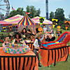 40" x 100 ft. Orange Solid Color Disposable Plastic Tablecloth Roll Image 1