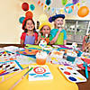 40" x 100 ft. Paint Splatters Disposable Plastic Tablecloth Roll Image 1