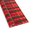 40" x 100 Ft. Plaid Christmas Disposable Plastic Tablecloth Roll Image 1