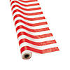 40&#8221; x 100 ft. Red & White Striped Plastic Tablecloth Roll Image 1