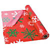 40" x 100 Ft. Red Snowflake Disposable Plastic Tablecloth Roll Image 1