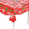 40" x 100 ft. Red Snowflake Plastic Tablecloth Roll Image 1