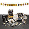 407 Pc. Black & Gold Congrats Grad Graduation Party Tableware Kit for 24 Guests Image 1
