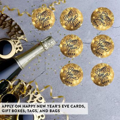 40P Stickers Gold Fireworks New Year Image 1