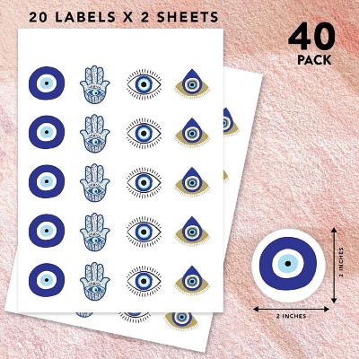 40PC Assorted 40 Vinyl Evil Eye Sticker Image 1