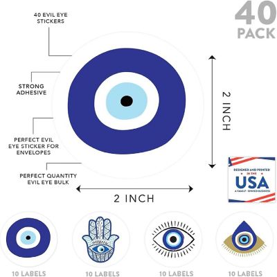 40PC Assorted 40 Vinyl Evil Eye Sticker Image 1