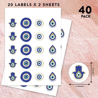 40PC Assorted Vinyl Blue Gold Evil Eye Image 1