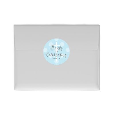 40Pc Blue/Gray Baptism Thank Celebrating Image 1