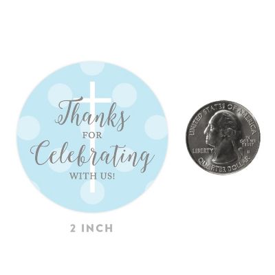 40Pc Blue/Gray Baptism Thank Celebrating Image 3