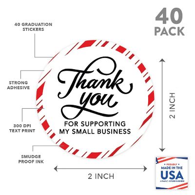 40PC Business Red Candy Cane Striped Image 2