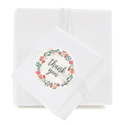 40PC Coral Peach Wreath/Script Thank You Image 1