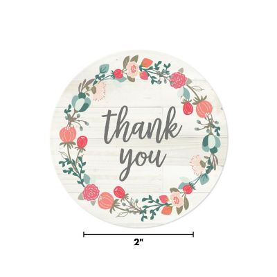 40PC Coral Peach Wreath/Script Thank You Image 2