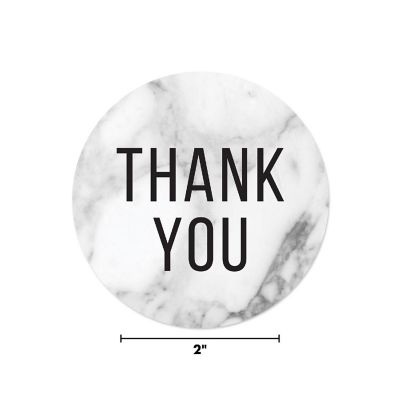 40PC Marble with Black Text, Thank You Image 2