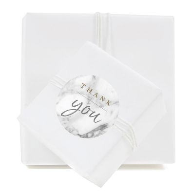 40PC Marble with Gray Tan Text Thank You Image 1
