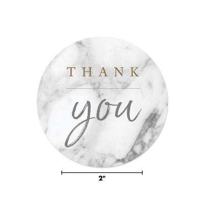 40PC Marble with Gray Tan Text Thank You Image 2