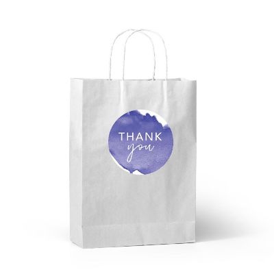 40PC Periwinkle  Circle Thank You Label Image 1