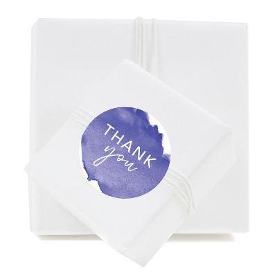 40PC Periwinkle  Circle Thank You Label Image 2