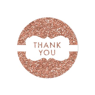 40PC Rose Gold Glitter Frame, Thank You Image 1