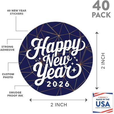 40PC Round Stickers Roaring 20s New Year Image 3