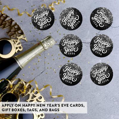 40PC Stickers Silver Sparkles New Year Image 1