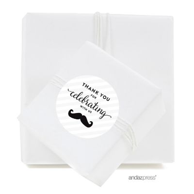 40Pc Thank You for Mustache Black Image 1