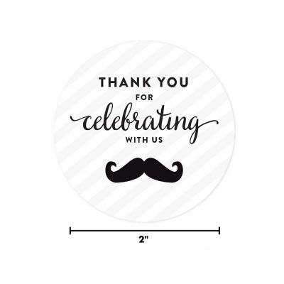 40Pc Thank You for Mustache Black Image 1