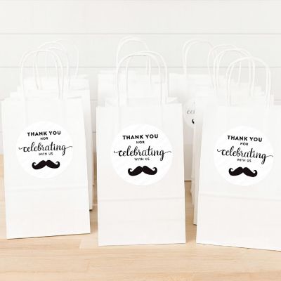 40Pc Thank You for Mustache Black Image 2