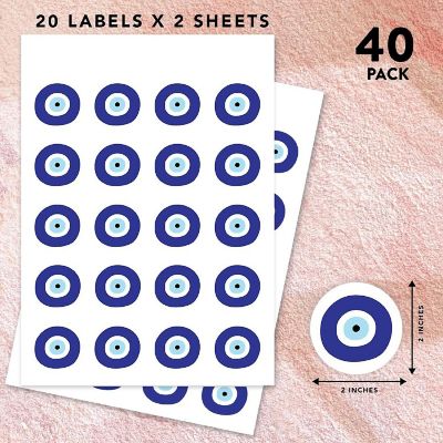 40PC Vinyl Round Evil Eye Sticker Eyes Image 1