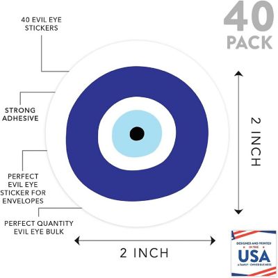 40PC Vinyl Round Evil Eye Sticker Eyes Image 1