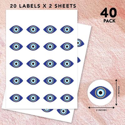 40PC Vinyl Turkish Evil Eye Sticker Image 1