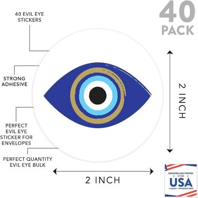 40PC Vinyl Turkish Evil Eye Sticker Image 1