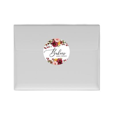 40PK Babies Sweet Marsala Circle Labels Image 2