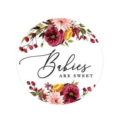 40PK Babies Sweet Marsala Circle Labels Image 3