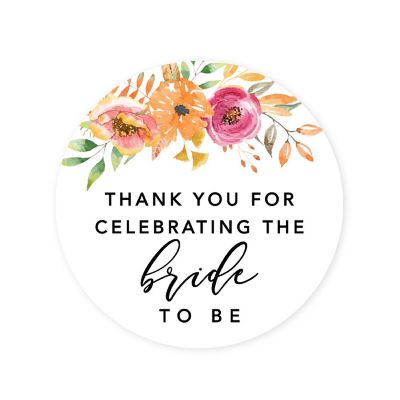 40PK Bride to Be Autumn Circle Labels Image 3