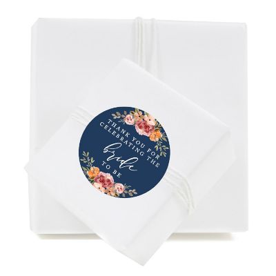 40PK Bride to Be Navy Circle Labels Image 1