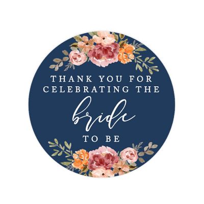 40PK Bride to Be Navy Circle Labels Image 3