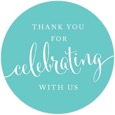 40PK Diamond Blue Circle Thank You Label Image 2
