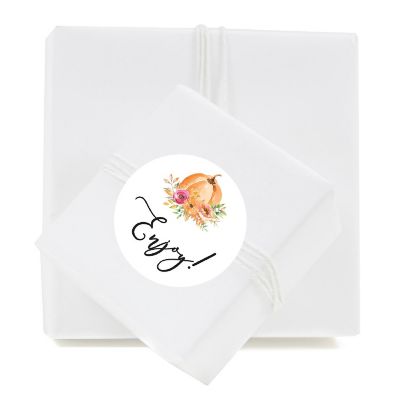 40PK Enjoy Autumn Floral Circle Labels Image 1
