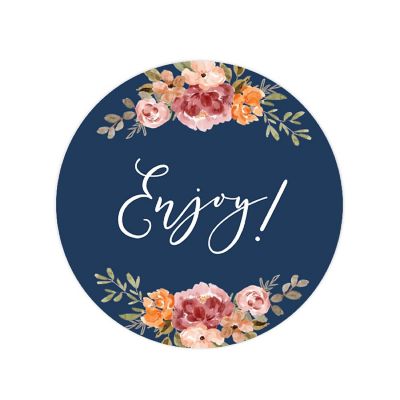 40PK Enjoy Fall Navy Circle Labels Image 3
