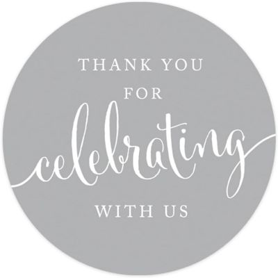 40PK Gray Circle Thank You Gift Labels Image 2
