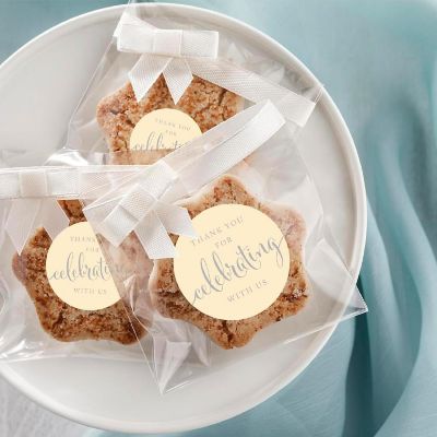 40PK Ivory Circle Thank You Gift Labels Image 1