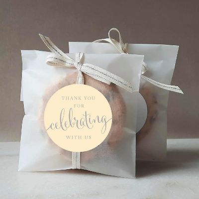 40PK Ivory Circle Thank You Gift Labels Image 1