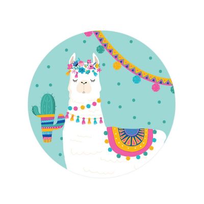 40PK Llama Round Circle Label Graphics Image 2